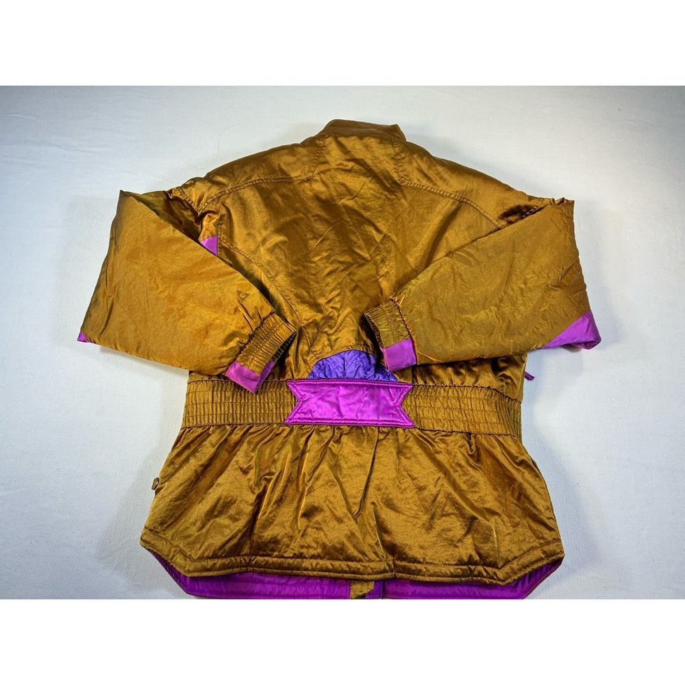 Vintage Gerry Ski‎ Jacket Women's XL Gold Purple Colorblock 80s 90s Retro - Picture 2 of 10